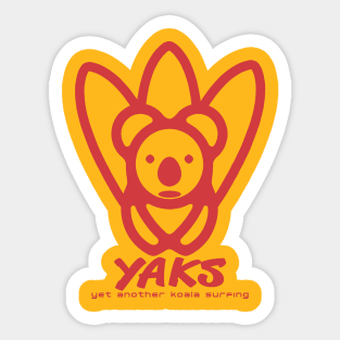 YAKS - red  - Yet Another Koala Surfing Sticker